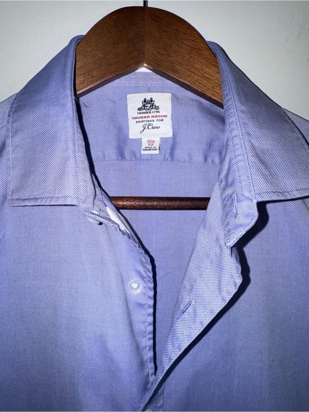 J.Crew Thomas Mason Men's Light Blue Button-Down Dress Shirt 15.5/32